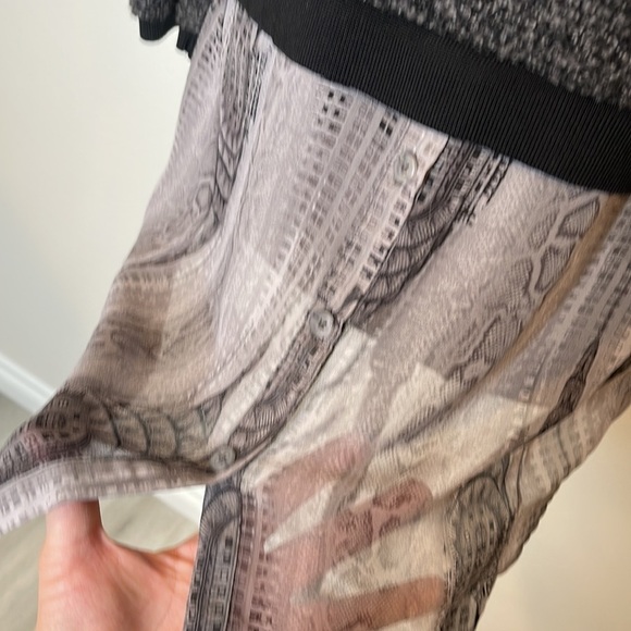 Elie Tahari For Design Nation Layered NY Sweater Top Chiffon Bottom Mixed Media - Picture 7 of 8